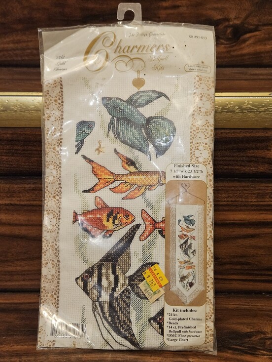 design charmers Other - Design Charmers Bellpull Cross Stitch Kit #91-013 Exotic Fish 24kt-Plated New